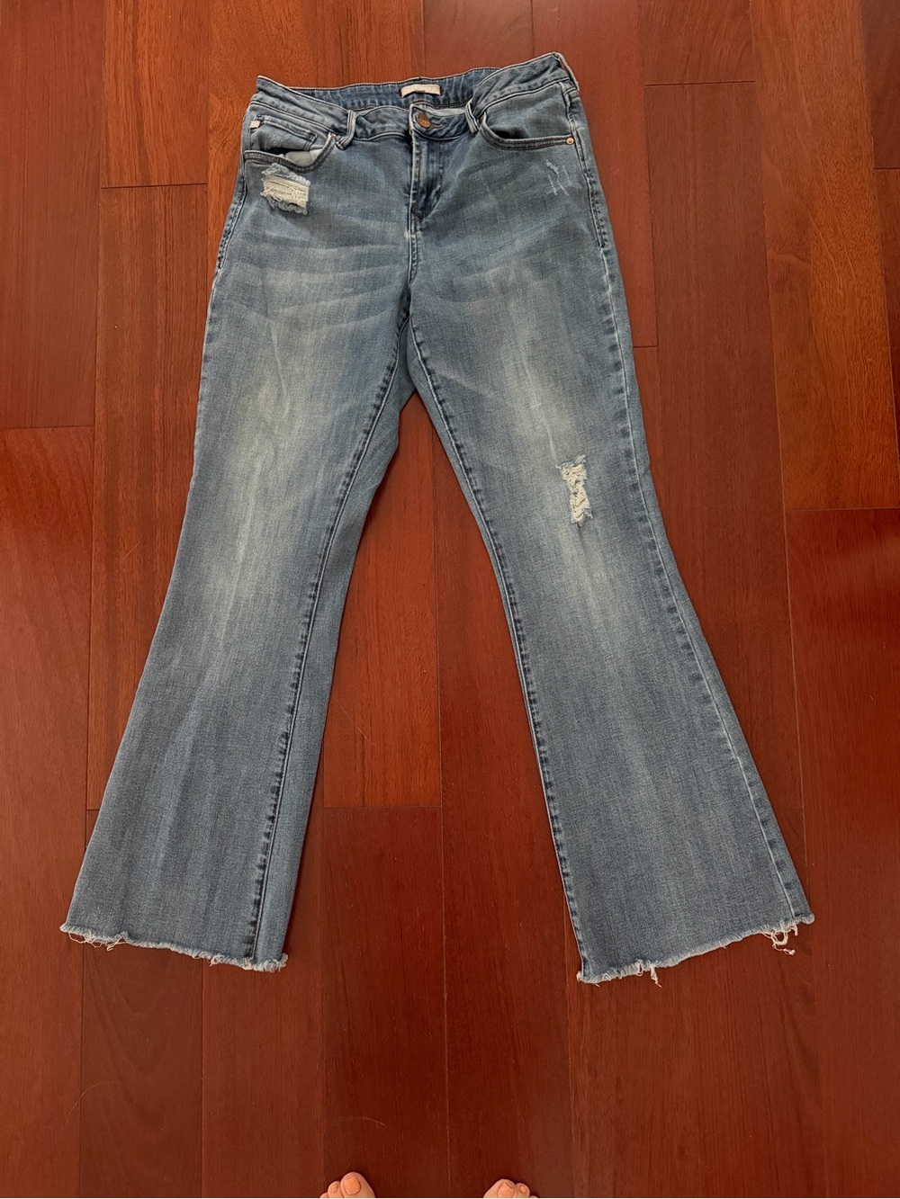 Women’s Light Blue Distressed Flare Jeans Dear John jeans